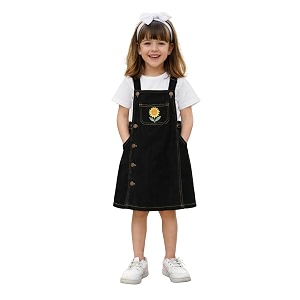 superminis Girls Twill Denim Solid Color Dungree