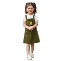 superminis Girls Twill Denim Solid Color DungreeDress