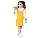 superminis Girls Twill Denim Solid Color DungreeDress