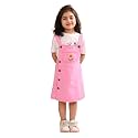superminis Girls Twill Denim Solid Color DungreeDress