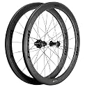Superteam Carbon Wheelset 700c Rim V Brake 50mm Depth 25mm Width Road Bike Wheels Matte Finish, Tubeless Ready Support for 8-12 Speed Clincher & Tubeless