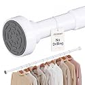 Supforce Closet Rod, No Drill Closet Rod for Hanging Clothes, 17-28in,White