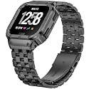 SUPLINK Stainless Steel Case Band for Fitbit Versa 3/2/4/Versa Bands Men