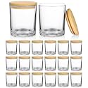 SUPMIND 20 Pack 14 fl.oz Clear Glass Candle Jars with Bamboo Lids