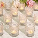 SUPMIND 24pcs Clear Glass Votive Candle Holders Bulk for Wedding