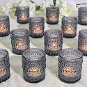 SUPMIND 24pcs Dark Blue Glass Votive Candle Holders Bulk for Wedding