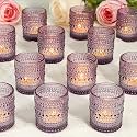 SUPMIND 24pcs Purple Glass Votive Candle Holders Bulk for Wedding