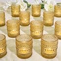 SUPMIND 24pcs Votive Candle Holders, Gold Glass TeaLights Holder Bulk
