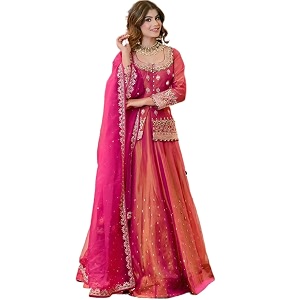 Suppar Sleave Womens Chanderi Silk Embroidered Kurta