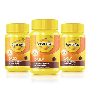 supradyn daily india39s no1 multivitamin 180 tablets with biotin vitamin c vitamin d3 calcium zinc for daily immunity amp 2x energy for men amp women
