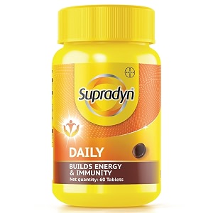 supradyn daily india39s no 1 multivitamin tablets for women  with vitamin a b complex c d e zinc and magnesium for energy immunity and overall health  60 tablets