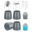 supregear Walker Tips 1 Inch, 4 Pack Heavy Duty Rubber Replacement Feet with Metal Inserts, Fits 25 mm Tubes for Walkers, Commodes and Shower Chairs