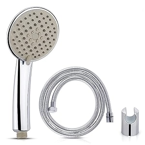abs plastic 5-flow modes hand shower head with 15mtr stainless steel tube and wall hook  bathroom shower  hand shower set of 1