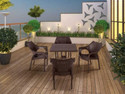 Supreme CAMBRIDGE BROWN SET OF 4 CHAIR FULLY COMFORT nd weight bearing capacity 200 kg outdoor chair Plastic Cafeteria Chair
