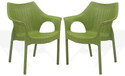 Supreme CAMBRIDGE GREEN SET OF 2 CHAIR FULLY COMFORT nd weight bearing capacity 200 kg outdoor chair Plastic Cafeteria Chair