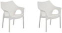 Supreme CAMBRIDGE MILKY WHITE SET OF 2 CHAIR FULLY COMFORT nd weight bearing capacity 200 kg outdoor chair Plastic Cafeteria Chair