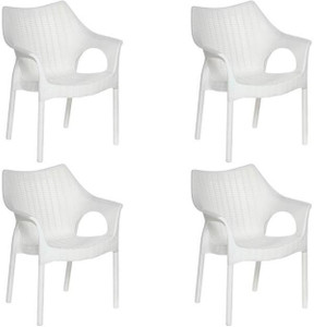 supreme cambridge milky white set of 4 chair fully comfort nd weight bearing capacity 200 kg outdoor chair plastic cafeteria chair