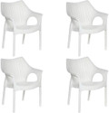 Supreme CAMBRIDGE MILKY WHITE SET OF 4 CHAIR FULLY COMFORT nd weight bearing capacity 200 kg outdoor chair Plastic Cafeteria Chair