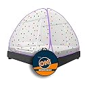 KOLAR Supreme On Double Bed Mosquito Net King-Size (6.5 Feet X 6.5 Feet) Premium Machardani with 30 Pair of Stars, Strong and Durable, 30 GSM Tent Type, Foldable, Corrosion Resistant(King Bed, Purple)