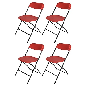 supreme furniture amity polypropylene with metal frame folding without arm chair suitable for home office hospital garden cafeteria restaurant hotel indoor amp outdoor set of 4 red