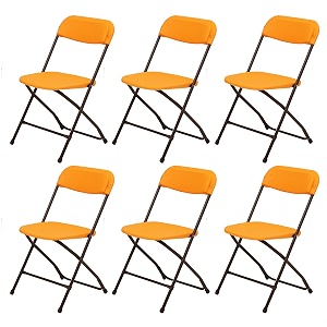 supreme furniture amity polypropylene with metal frame folding without arm chair suitable for home office hospital garden cafeteria restaurant hotel resort indoor amp outdoor set of 6 papaya orange