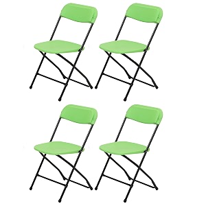 supreme furniture amity folding chair  polypropylene plastic chair with metal frame  lightweight amp durable armless chair for home office garden cafeteria amp restaurant  parrot green
