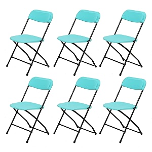 supreme furniture amity polypropylene with metal frame folding without arm chair suitable for home office hospital garden cafeteria restaurant hotel resort indoor amp outdoor set of 6 aqua blue