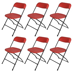 supreme furniture amity polypropylene with metal frame folding without arm chair suitable for home office hospital garden cafeteria restaurant hotel indoor amp outdoor set of 6 red