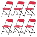 Supreme Furniture Amity Polypropylene with Metal Frame Folding Without Arm Chair Suitable for Home, Office, Hospital, Garden, Cafeteria, Restaurant, Hotel, Resort, Indoor &amp; Outdoor (Set of 6, Pink)