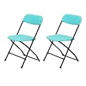 Supreme Furniture Amity Folding Chair with Heavy Duty Metal Frame | Armless Foldable Chair for Home, Office, Hospital, Cafeteria, Restaurant, Indoor &amp; Outdoor Use | Aqua Blue | Set of 2