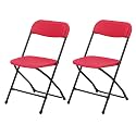 Supreme Furniture Amity Folding Chair | Polypropylene Plastic Chair with Metal Frame | Lightweight &amp; Durable Armless Chair for Home, Office, Garden, Cafeteria &amp; Restaurant | Set of 2 | Pink