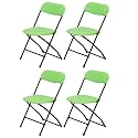 Supreme Furniture Amity Folding Chair | Polypropylene Plastic Chair with Metal Frame | Lightweight &amp; Durable Armless Chair for Home, Office, Garden, Cafeteria &amp; Restaurant | Parrot Green