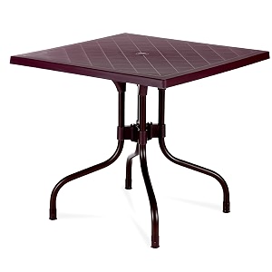 supreme furniture olive foldable square plastic dining table  40 months warranty  for dining study office work from home restaurant cafeteria indoor amp outdoor use  set of 1  brown