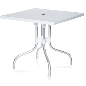 supreme furniture olive foldable square plastic dining table  40 months warranty  for dining study office work from home restaurant cafeteria indoor amp outdoor use  set of 1  milky white