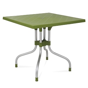 supreme furniture olive foldable square plastic dining table  40 months warranty  for dining study office work from home restaurant cafeteria indoor amp outdoor use  set of 1  mehandi green