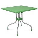 Supreme Furniture Olive Foldable Square Plastic Dining Table | 40 Months Warranty | for Dining Study Office Work from Home Restaurant Cafeteria Indoor &amp; Outdoor Use | Set of 1 | Parrot Green