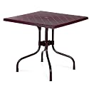 Supreme Furniture Olive Foldable Square Plastic Dining Table | 40 Months Warranty | for Dining Study Office Work from Home Restaurant Cafeteria Indoor &amp; Outdoor Use | Set of 1 | Brown