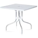 Supreme Furniture Olive Foldable Square Plastic Dining Table | 40 Months Warranty | for Dining Study Office Work from Home Restaurant Cafeteria Indoor & Outdoor Use | Set of 1 | Milky White