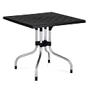 Supreme Furniture Olive Foldable Square Plastic Dining Table | 40 Months Warranty | for Dining Study Office Work from Home Restaurant Cafeteria Indoor & Outdoor Use | Set of 1 | Black