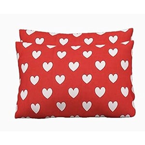 beautiful microfiber printed pillow cover- set of 1- 17x27 in inches pack of 2 pcs in a box red amp white