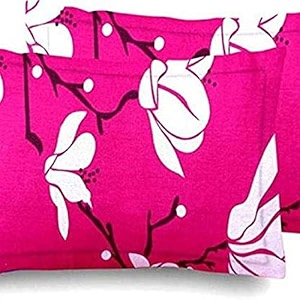 beautiful microfiber printed pillow cover- set of 1- 17x27 in inches pack of 2 pcs in a box hot pink