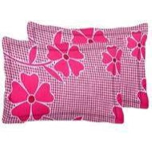beautiful microfiber printed pillow cover- set of 1- 17x27 in inches pack of 2 pcs in a box pink amp white