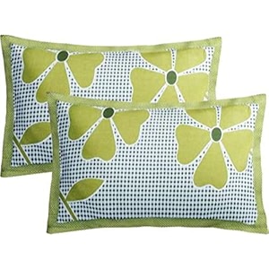 beautiful microfiber printed pillow cover- set of 1- 17x27 in inches pack of 2 pcs in a box green