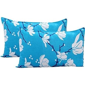 beautiful microfiber printed pillow cover- set of 1- 17x27 in inches pack of 2 pcs in a box blue amp white