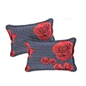 beautiful microfiber printed pillow cover- set of 1- 17x27 in inches pack of 2 pcs in a box black amp red