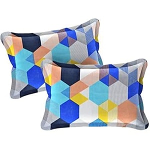 beautiful microfiber printed pillow cover- set of 1- 17x27 in inches pack of 2 pcs in a box multicolor