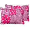 Beautiful Microfiber Printed Pillow Cover- (Set of 1)- 17x27 in inches (Pack of 2 Pcs in a Box). (Pink &amp; White)