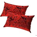 Beautiful Microfiber Printed Pillow Cover- (Set of 1)- 17x27 in inches (Pack of 2 Pcs in a Box). (Maroon)