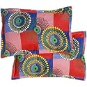 Beautiful Microfiber Printed Pillow Cover- (Set of 1)- 17x27 in inches (Pack of 2 Pcs in a Box). (Red)
