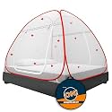 Supreme On Mosquito Net for Double Bed | Polyester | King Size Foldable Machardani with Heart Design |Strong and Durable|Tent Type Corrosion Resistant - Red Color